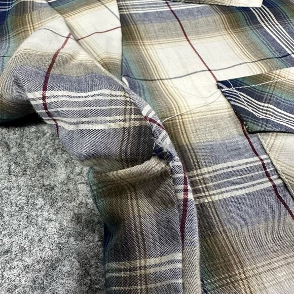 Vintage Ely Cattlemen Mens Shirt Medium Brown Western Snap Plaid - Picture 7 of 7